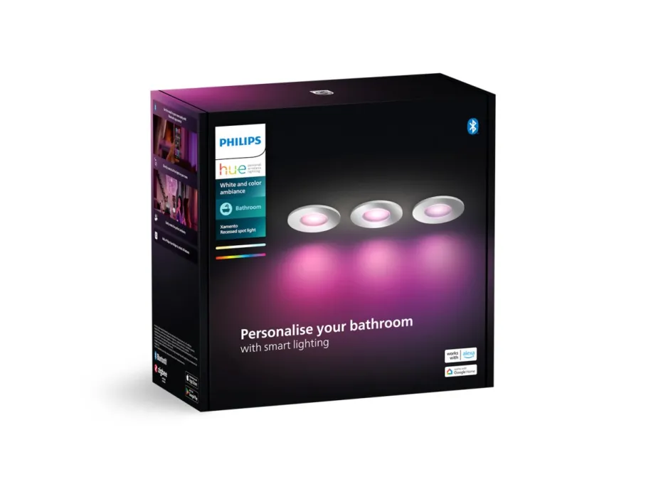 Philips Hue Reflektor łazienkowy wpuszczany Xamento, 3 szt.* Lampy Wpuszczane