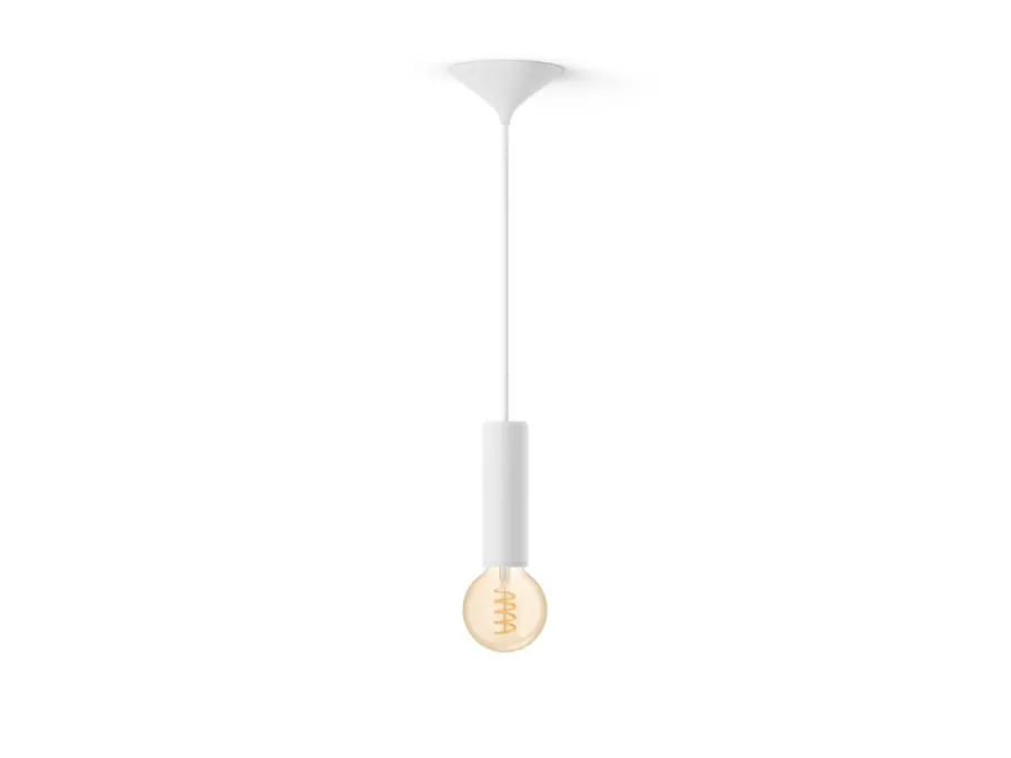 Philips Hue Zestaw: Średnia metalowa oprawa z kablem w płóciennym oplocie dla żarówek Filament (biała) + żarówka G93 White ambiance Filament Globe* Zestawy|Lampy Wiszące