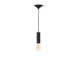 Philips Hue Zestaw: Średnia metalowa oprawa z kablem w płóciennym oplocie dla żarówek Filament (czarna) + żarówka ST72 White ambiance Filament Edison* Zestawy|Lampy Wiszące