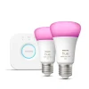 Philips Hue Zestaw startowy: 2 inteligentne żarówki E27 (1100)* Zestawy Startowe