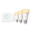 Philips Hue Zestaw startowy: 3 inteligentne żarówki E27 (1100) + regulator przyciemniania Hue Dimmer switch* Zestawy Startowe