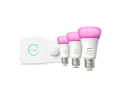 Philips Hue Zestaw startowy: 3 inteligentne żarówki E27 (1100) + przycisk Hue Smart button* Zestawy Startowe
