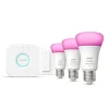 Philips Hue Zestaw startowy: 3 inteligentne żarówki E27 (1100) + regulator przyciemniania Hue Dimmer switch* Zestawy Startowe