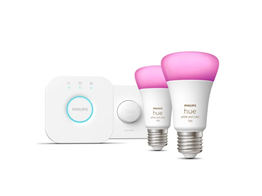 Philips Hue Zestaw startowy: 2 inteligentne żarówki E27 (1100) + przycisk Hue Smart button* Zestawy Startowe