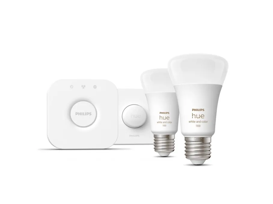 Philips Hue Zestaw startowy: 2 inteligentne żarówki E27 (1100) + przycisk Hue Smart button* Zestawy Startowe