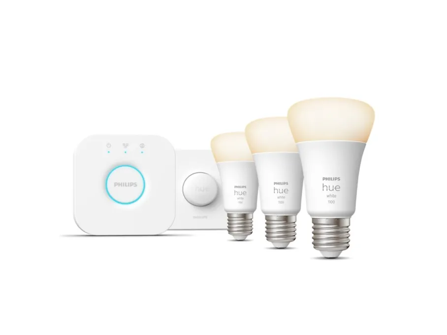 Philips Hue Zestaw startowy: 3 inteligentne żarówki E27 (1100) + przycisk Hue Smart button* Zestawy Startowe